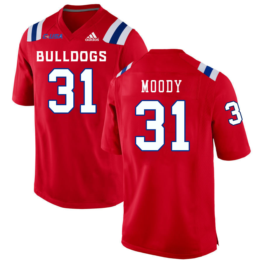 Men-Youth #31 Keldric Moody Louisiana Tech Bulldogs 2023 College Football Jerseys Stitched-Red